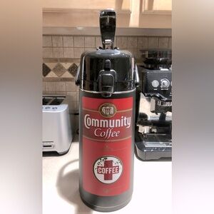 Community Coffee Air Pump Coffee Dispenser 15.5” Tall